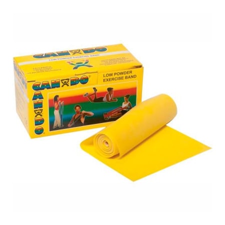 Fabrication Enterprises CanDo Low Powder Exercise Band, Yellow, 6 Yard Roll, 1 Roll/Box 1209593